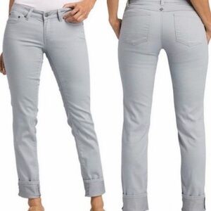 Prana Women's Kara Straight Leg Jeans Silver Light Gray Size 8